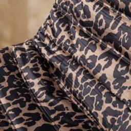 OHS Leopard Print Velvet Lazy Chair - Natural - thumbnail 2