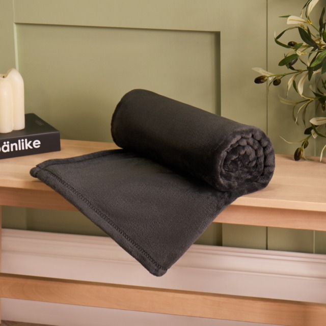 OHS Supersoft Throw, Charcoal - 150 x 200cm - image 1