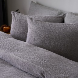 OHS Teddy Fleece Duvet Cover Set, Silver Grey - Single - thumbnail 2