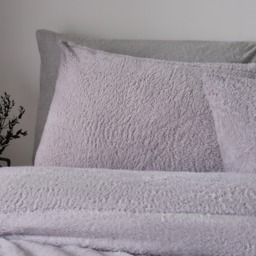 OHS Teddy Fleece Duvet Cover Set, Silver Grey - Single - thumbnail 3