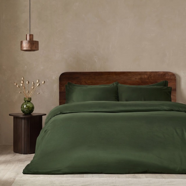 OHS Plain Duvet Cover Set, Leafy Green - Single - image 1