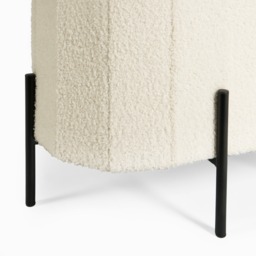 OHS Boucle Large Round Ottoman - Cream - thumbnail 5