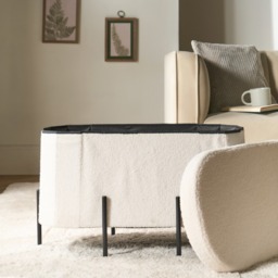 OHS Boucle Large Round Ottoman - Cream - thumbnail 2