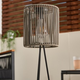 OHS Solar Rattan Floor Lamp - Grey - thumbnail 3
