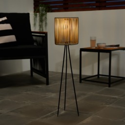 OHS Solar Rattan Floor Lamp - Grey - thumbnail 5
