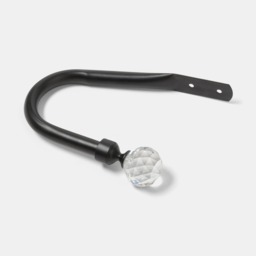 OHS 2 Pack Crystal Ball Curtain Rod Tie Backs - Black - thumbnail 3
