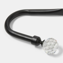 OHS 2 Pack Crystal Ball Curtain Rod Tie Backs - Black - thumbnail 4
