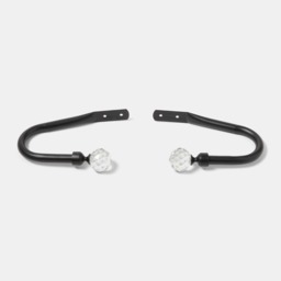 OHS 2 Pack Crystal Ball Curtain Rod Tie Backs - Black - thumbnail 2