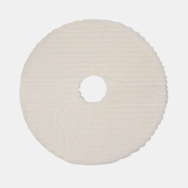 OHS Ribbed Faux Fur Christmas Tree Skirt - Cream - image 1