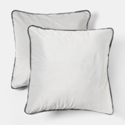 OHS Matte Velvet Piped Edge Cushion Covers, Grey - 55 x 55cm - thumbnail 3
