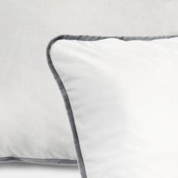 OHS Matte Velvet Piped Edge Cushion Covers, Grey - 55 x 55cm - thumbnail 4