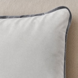 OHS Matte Velvet Piped Edge Cushion Covers, Grey - 55 x 55cm - thumbnail 2