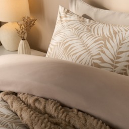 OHS Tropical Leaf Duvet Cover Set, Natural/White - King - thumbnail 2