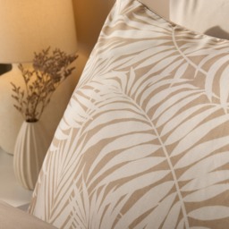 OHS Tropical Leaf Duvet Cover Set, Natural/White - King - thumbnail 3