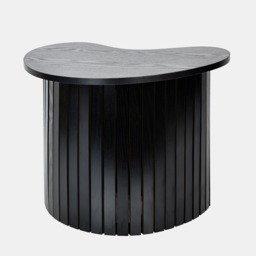 OHS Irregular Oval Madison Ribbed Side Table - Black - thumbnail 2