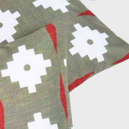 OHS Indoor/Outdoor Geometric Print Cushion Covers, Olive - 45 x 45cm - thumbnail 4