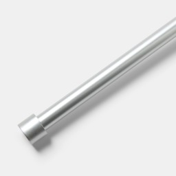 OHS 28mm Extendable Stopper Curtain Pole, Silver - 120-220cm - thumbnail 2