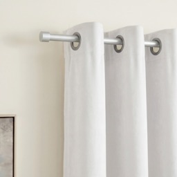 OHS 28mm Extendable Stopper Curtain Pole, Silver - 120-220cm - thumbnail 1
