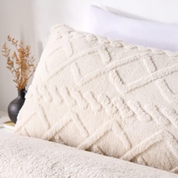 OHS Coverless Cable Knit 10.5 Tog Duvet Set, Cream - Single - thumbnail 4