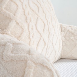 OHS Cable Knit Cuddle Cushion - Cream - thumbnail 3