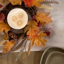 OHS Autumn Harvest Candle Holder - Brown - thumbnail 2