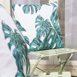 OHS 4 Pack Indoor/Outdoor Tropical Print Cushion Covers with Cushion Pads - Green/White - thumbnail 4