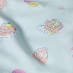 OHS Patisserie Print Reversible Duvet Cover Set, Blue - Single - thumbnail 4