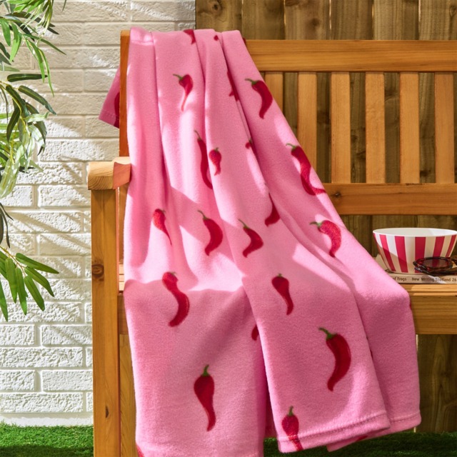 OHS Chilli Print Fleece Throw - Pink - image 1