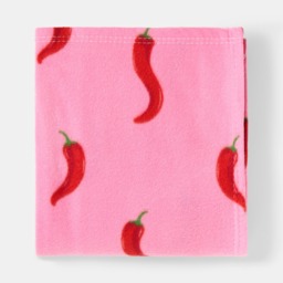 OHS Chilli Print Fleece Throw - Pink - thumbnail 4