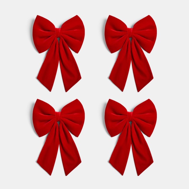 OHS 4 Pack Velvet Chair Bows - Red - image 1