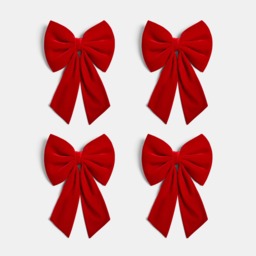 OHS 4 Pack Velvet Chair Bows - Red - thumbnail 1