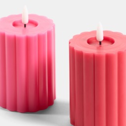 OHS LED Ribbed Candle, Red/Pink - 2 Pack - thumbnail 5