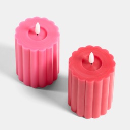 OHS LED Ribbed Candle, Red/Pink - 2 Pack - thumbnail 4