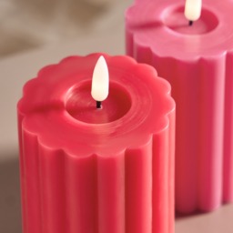 OHS LED Ribbed Candle, Red/Pink - 2 Pack - thumbnail 2
