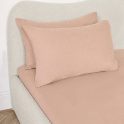 OHS Brushed Cotton Fitted Sheet, Natural - Double