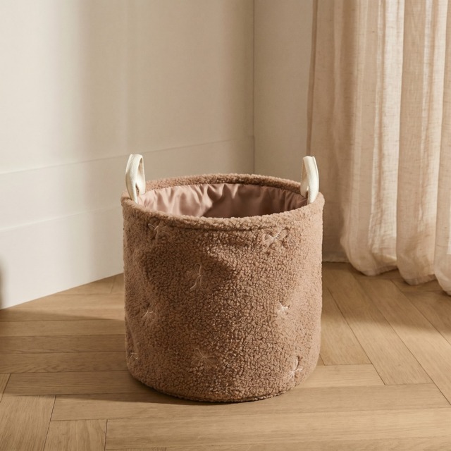 OHS Bow Boucle Storage Basket, Mink - Large - image 1