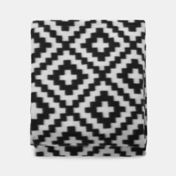 OHS Geometric Tile Print Fleece Throw - Monochrome - thumbnail 5