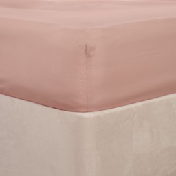 OHS Plain Fitted Bed Sheet, Blush Pink - Single - thumbnail 1