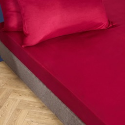 OHS Plain Dyed Fitted Sheet, Fuchsia - King