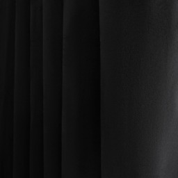 OHS Piped Edge Velvet Eyelet Curtains, Black/Cream - 66 x 90in - thumbnail 2