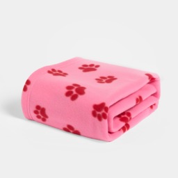 OHS Pet Paw Print Fleece Throw - Pink/Red - thumbnail 5