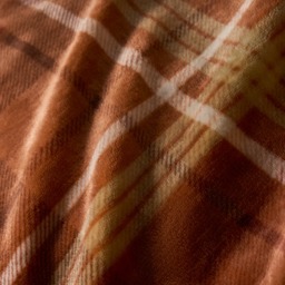 OHS Autumn Check Fleece Duvet Cover Set, Rust - Single - thumbnail 4