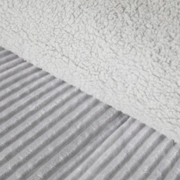 OHS Ribbed Fleece Duvet Cover Set, Silver - Double - thumbnail 5