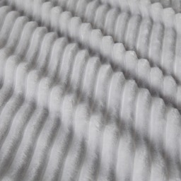 OHS Ribbed Fleece Duvet Cover Set, Silver - Double - thumbnail 3