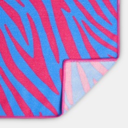 OHS Neon Zebra Beach Towel - Pink/Blue - thumbnail 5