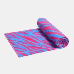 OHS Neon Zebra Beach Towel - Pink/Blue - thumbnail 4
