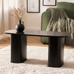 OHS Madison Ribbed Coffee Table - Black - thumbnail 1