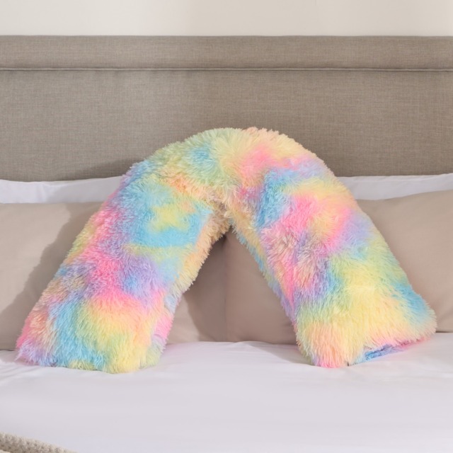 OHS Long Hair V Shape Pillow - Rainbow Tie Dye - image 1