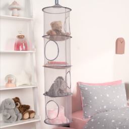 OHS Kids Extra Large Toys Storage Hanging Net Basket - Charcoal - thumbnail 2