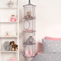 OHS Kids Extra Large Toys Storage Hanging Net Basket - Charcoal - thumbnail 1